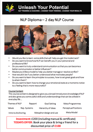 NLP Diploma NLP Course Introduction to NLP Unleash Your Potential